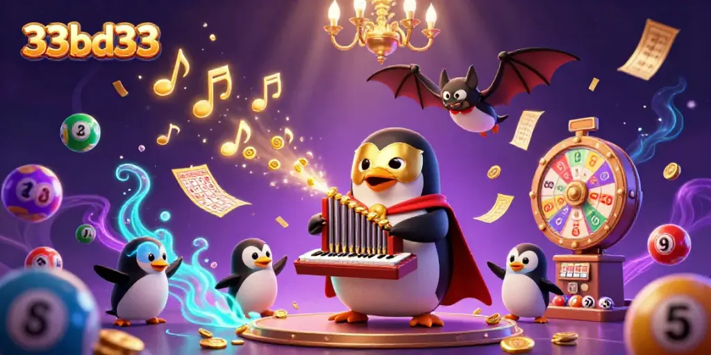 Engage with thrilling moments at 33bd33, featuring a whimsical casino scene with playful characters and dynamic rewards.