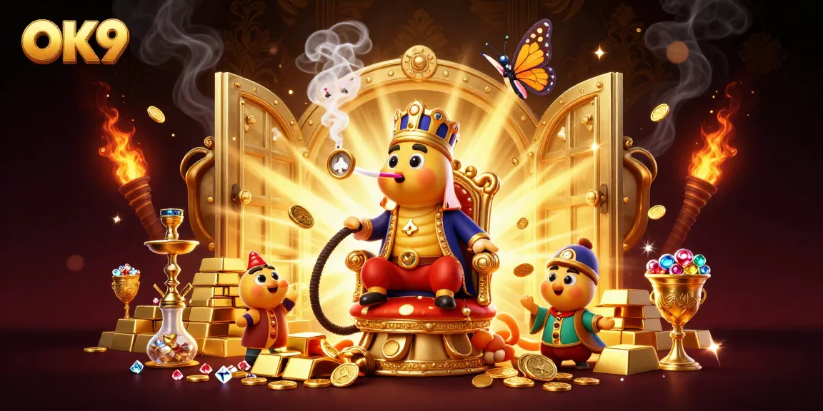 Engage with OK9's vibrant gaming world featuring treasure, smoke rings, and dynamic gameplay.